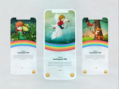 Children Audiobooks | Onboarding Screens | APP UI Design app design app ui creative design figma mobile app mobile design ui uidesign uiux user interface ux