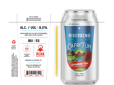 Riverbend Brewing Label Designs beer branding brewery design illustration vector