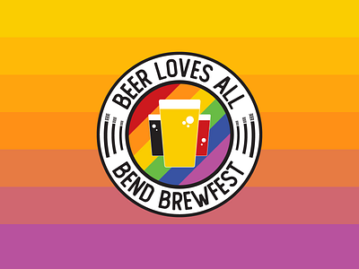 Beer Loves All Patch badge beer branding brewery design illustration lgbtqia logo pride vector
