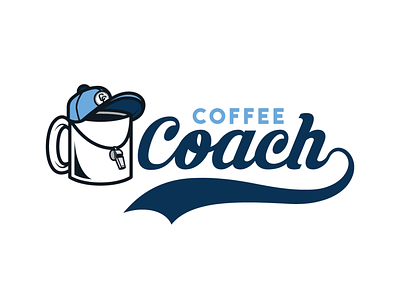Coffee Coach - Logo + Wordmark badge branding coffee coffee culture design food icon illustration logo mascot mascot design mascot logo typography vector