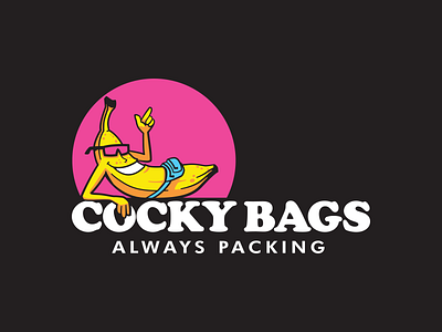 Cocky Bags apparel badge banana branding design fanny pack illustration logo vector