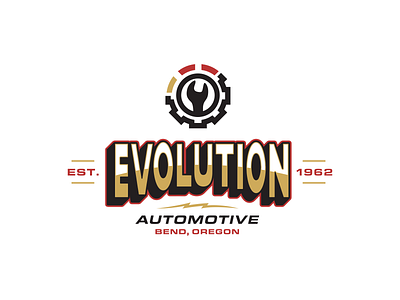 Evolution Automotive badge branding design icon illustration illustrator logo typography vector