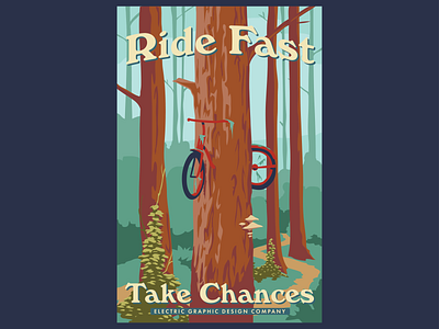 Ride Fast, Take Chances badge branding design illustration logo poster poster design poster illustration vector