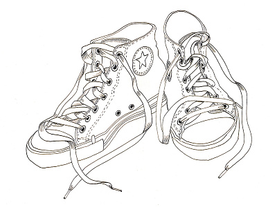 Kicks art converse drawing epar studio illo illustration pen shoes sketch sneakers