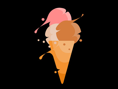 Ice Cream Dark animation app branding design icon illustration logo typography ui ux