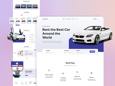 Car Rental Landing Page - Carent Purple ver.