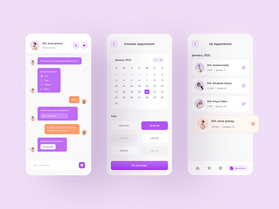 Pet Care - Mobile Apps (Next Flow) calendar call chatting chatting app clean cute design date design detail doctor doctor appointment mobile ui pet pet care schedule service time type ui design video