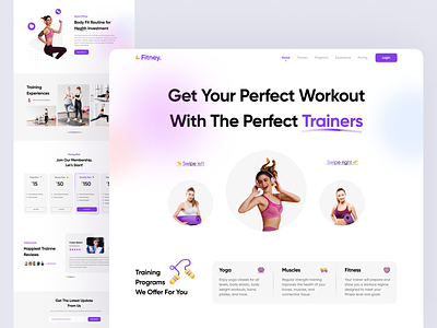Fitney - Personal Trainer Landing Page bodybuilding app detail fitness fitness app fitness landing page fitness ui fitness website gym app online training online workout personal trainer app personal trainer landing page personal trainer website trainer website workour website workout app