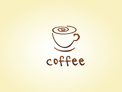 Coffee design flat icon logo minimal vector