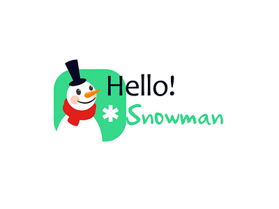 Snowman branding design flat icon logo vector