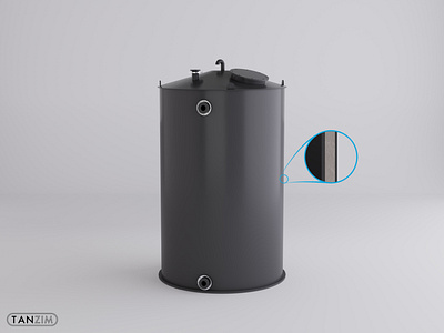 HDPE Tank Render with Zoomed Inner Layers simulation