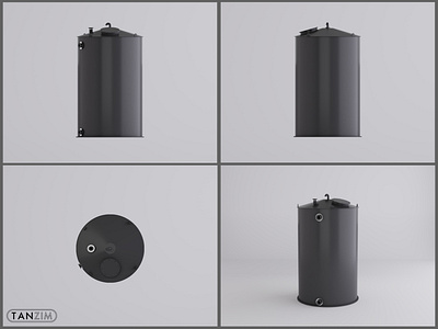 HDPE Tank Renders in Orthographic and Perspective Views 3d abstract art simulation