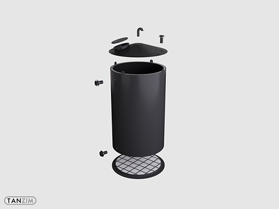 HDPE Tank Exploded View 3d abstract art hdpe tank exploded view simulation