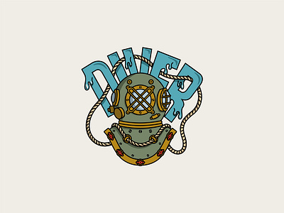 OLD DIVER art artsy branding design design art dive diver icon illustration logo sea tshirt tshirtdesign vector