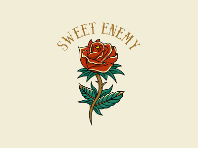 SWEET ENEMY art design enemy icon illustration logo roses sweet vector