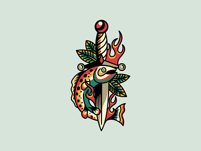 Dagger & Fish art branding dagger design fish icon illustration logo skateboard tattoo vector