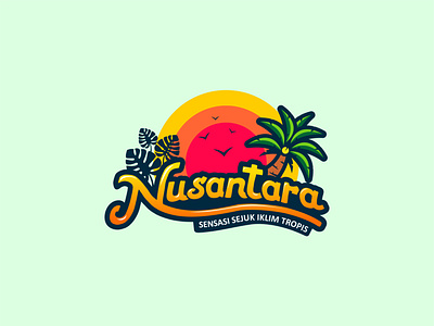 NUSANTARA art branding cool design design art drink drink logo icon illustration logo sunset tropical vector