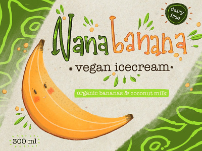 NanaBanana ice cream design illustration packaging packaging design