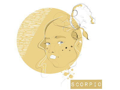 Scorpio sign book illustration illustration