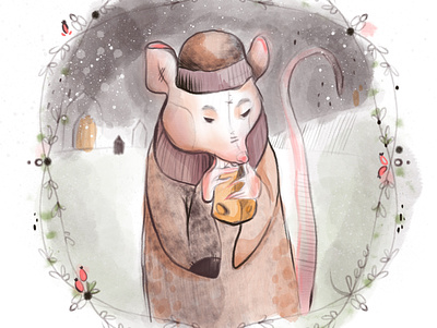 Rat in the snow II. book illustration illustration illustration art