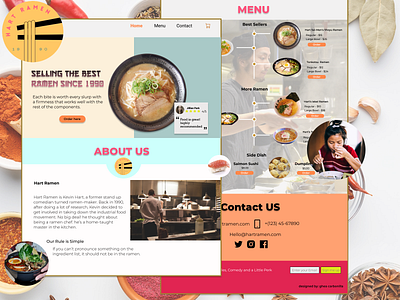 ramen landing page design flat landing page design minimal ui ux web website