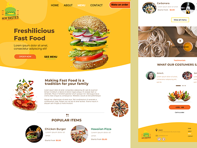 Burger Landing Page design flat minimal ui ux web website