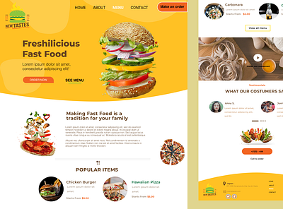 Burger Landing Page design flat minimal ui ux web website