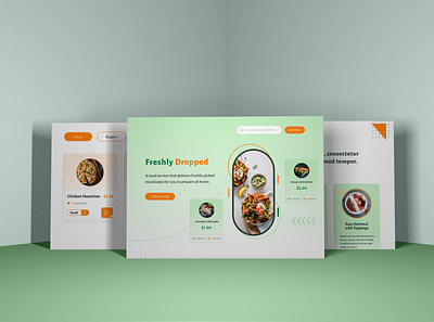 Food Delivery Web Design design flat landing page minimal mock up mockup web web design website