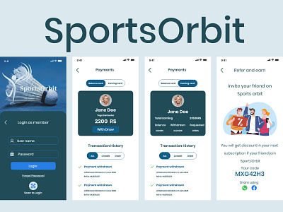 SportsOrbit app design ios design login page mobile app design mobile design mobile ui payments refer uiux