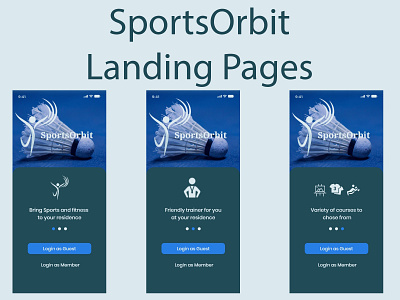 SportsOrbit Landing Pages design designer illustration ios app design landing pages mobile app design mobile design ui