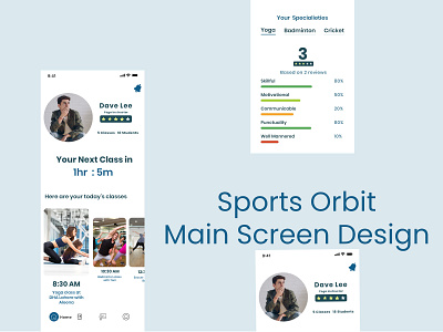 SportsOrbit MainScreen branding design illustration ios design landing pages mobile app design mobile design mobile ui sportsorbit ui