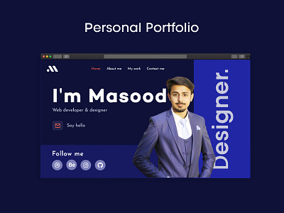 Personal portfolio design designer designs freelancer personal portfolio portfolio portfolio design ui design uidaily uidesign uidesigns uidesing uiux webdesign website website design