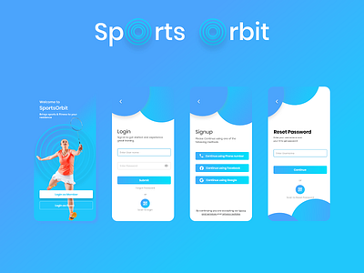 SportsOrbit Welcome screen