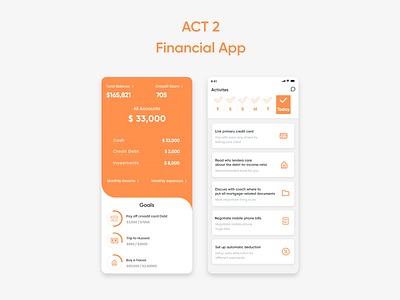 Meet Act 2 banking app design bankingapp credit app design design finance app financial app design financial dashboard financial design minimal design mobile ui modern ui design ui