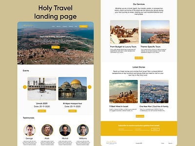 Holy Travel site Landing page