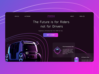 ZOOX Bus landing page design automatic bus automotive landing page autonommous bus landing page autonomous car bus webdesign car landing page concept car design landingpage modern design pink webdesign zoox bus landing page zoox bus landing page