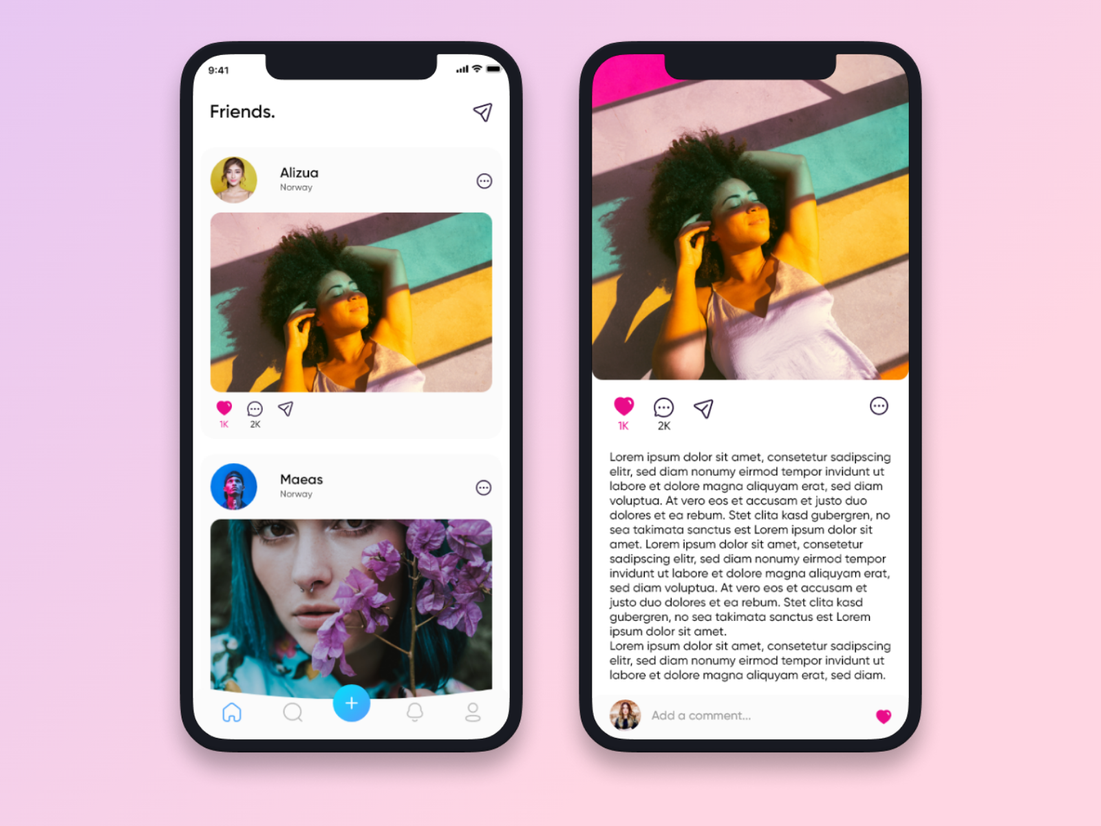 Socail app concept by Masood Ahmad on Dribbble