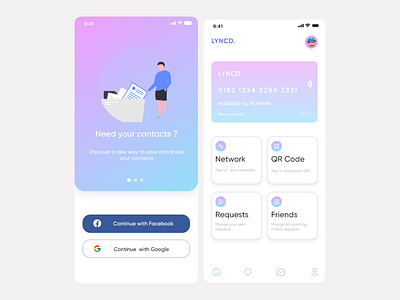 Contact sharing app design concept design contact sharing app minimal app design modern app design sharing app uiux uiuxdesiger