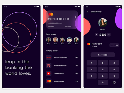 Banking app design concept