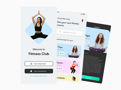 Fitness app app design exercise exercise app fitness fitnessapp gym gym app membership app minimal ui mobileapp designer modern design uidesigner uiux