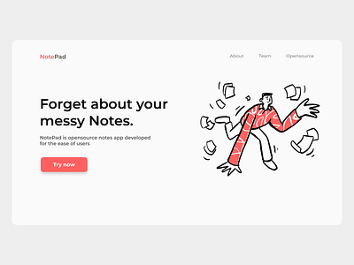 Notpad landing page landing design landing page designer landingpage notepad landing page notes notes landing page uiux website design websitedesign