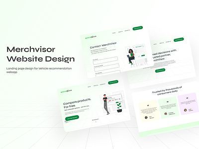 Merchvisor landing page 2d illustration about us contact us design uiux form green illustration illustration design landing page minimal design