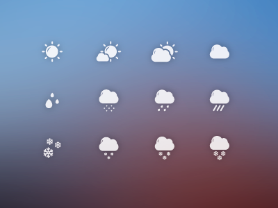 Weather Iconset 01 cloud fair flat icon rain snow sunny weather white