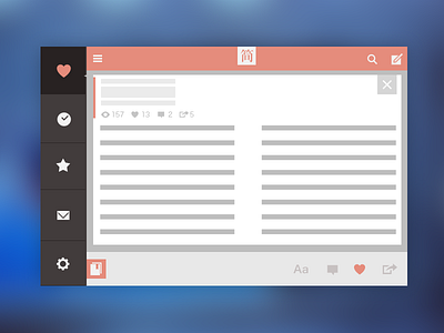 Jianshu app clean flat icon ipad reading simple ui
