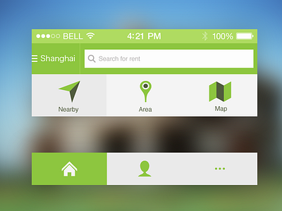 Flat App UI redesign app clean flat green housing ios7 iphone navigation search simple tab ui