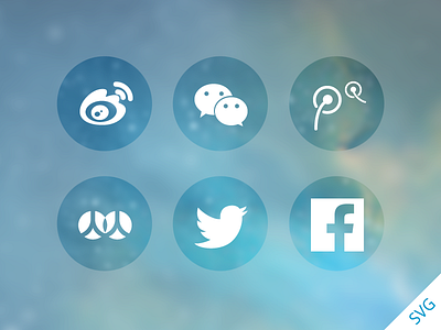 SNS sharing icons SVG facebook freebie icon renren share sina sns svg tencent twitter weibo weixin