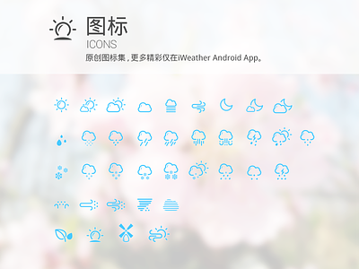 Weather icon set full app flat holo icon ios7 line simple