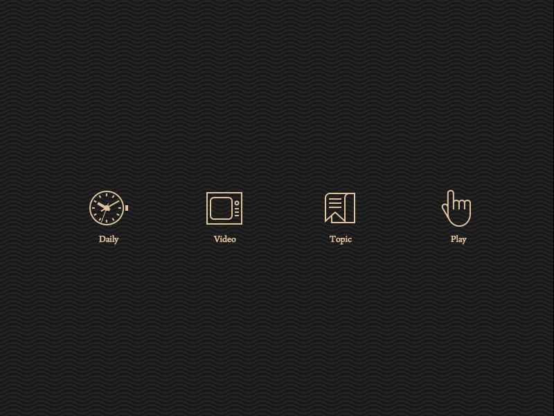 App Tab Icons icon app ios7 simple line flat gold video daily watch topic hand