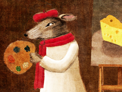 The Artist Mouse animals digital digital art digital painting illustration