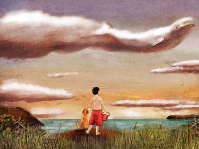 Cloud Gazing art childrensbook digitalart illustrator painting